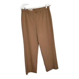 Escada Wool Wide Leg Pants Camel Brown High Rise Business Women 40